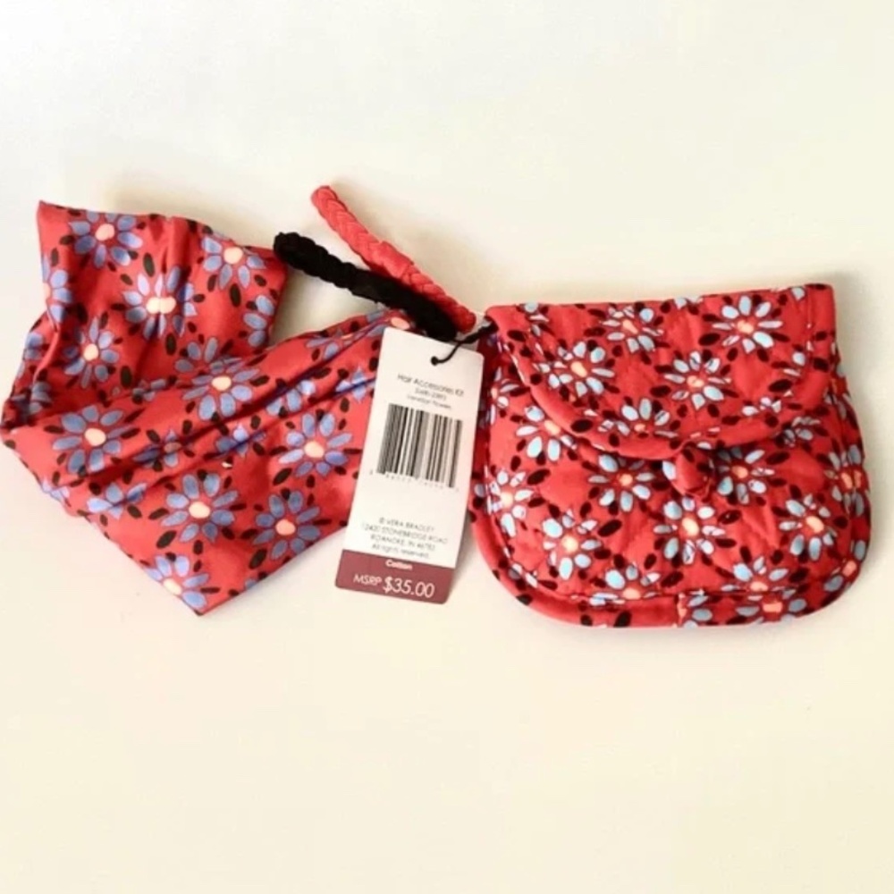 Vera Bradley Cotton Hair Accessory Kit (4pc Set) Venetian Flowers Print -New